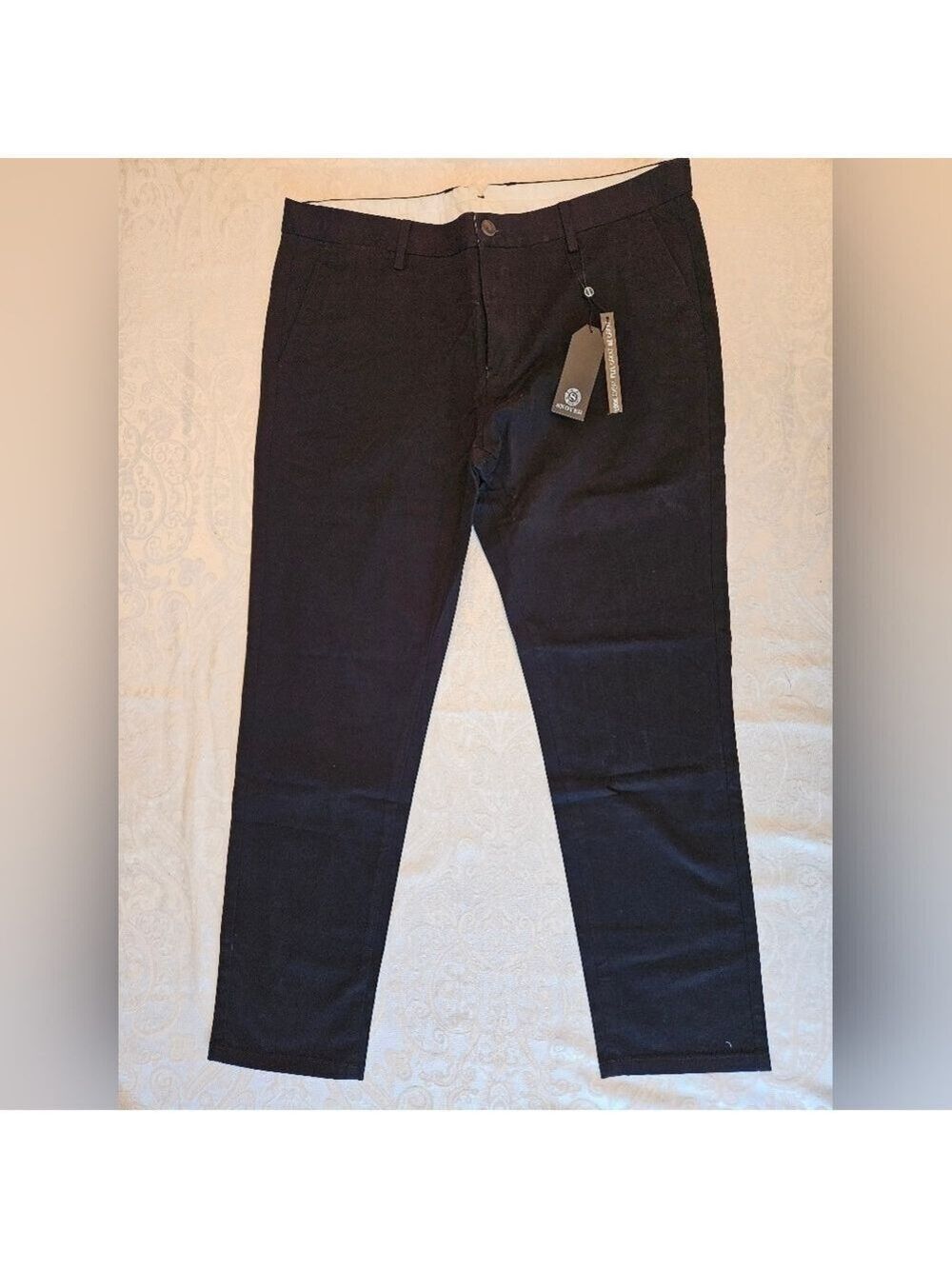Classic Men's Cotton Black Chino Pants, Size 38, Snover, NWT